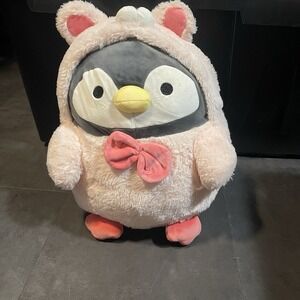 New‎ Penguin in Pink Bow and Bear Suit 15" Plush by Takashoji